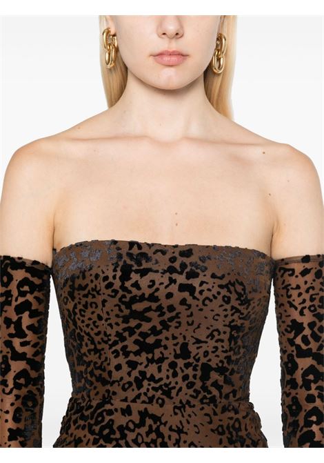 Abito con stampa leopardata in marrone Alex perry - donna ALEX PERRY | D1367TBCC